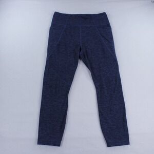 JoyLab Women's Medium M Heather Navy Blue High Waisted Leggings Side Pockets